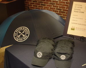 school auction items branded merchandise hats umbrellas