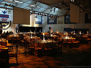 Lighting gave the ballroom/gym ambiance.