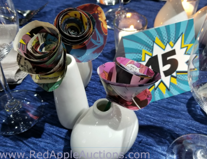 comic book rose auction centerpiece