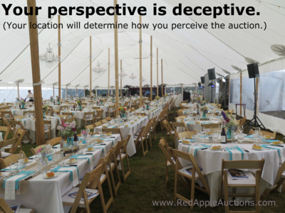 Different perspectives from the benefit auction room