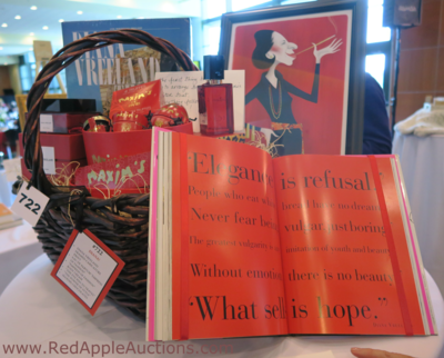 Diana Vreeland-inspired basket at luncheon auction