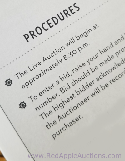 auction rules listed as procedures