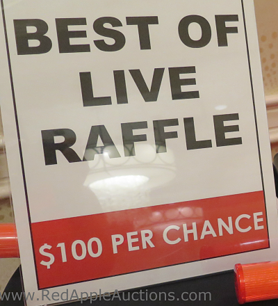 School auction best of live raffle sign