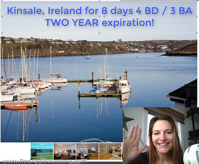 Video still screenshot of Kinsale Ireland auction item for an online school auction